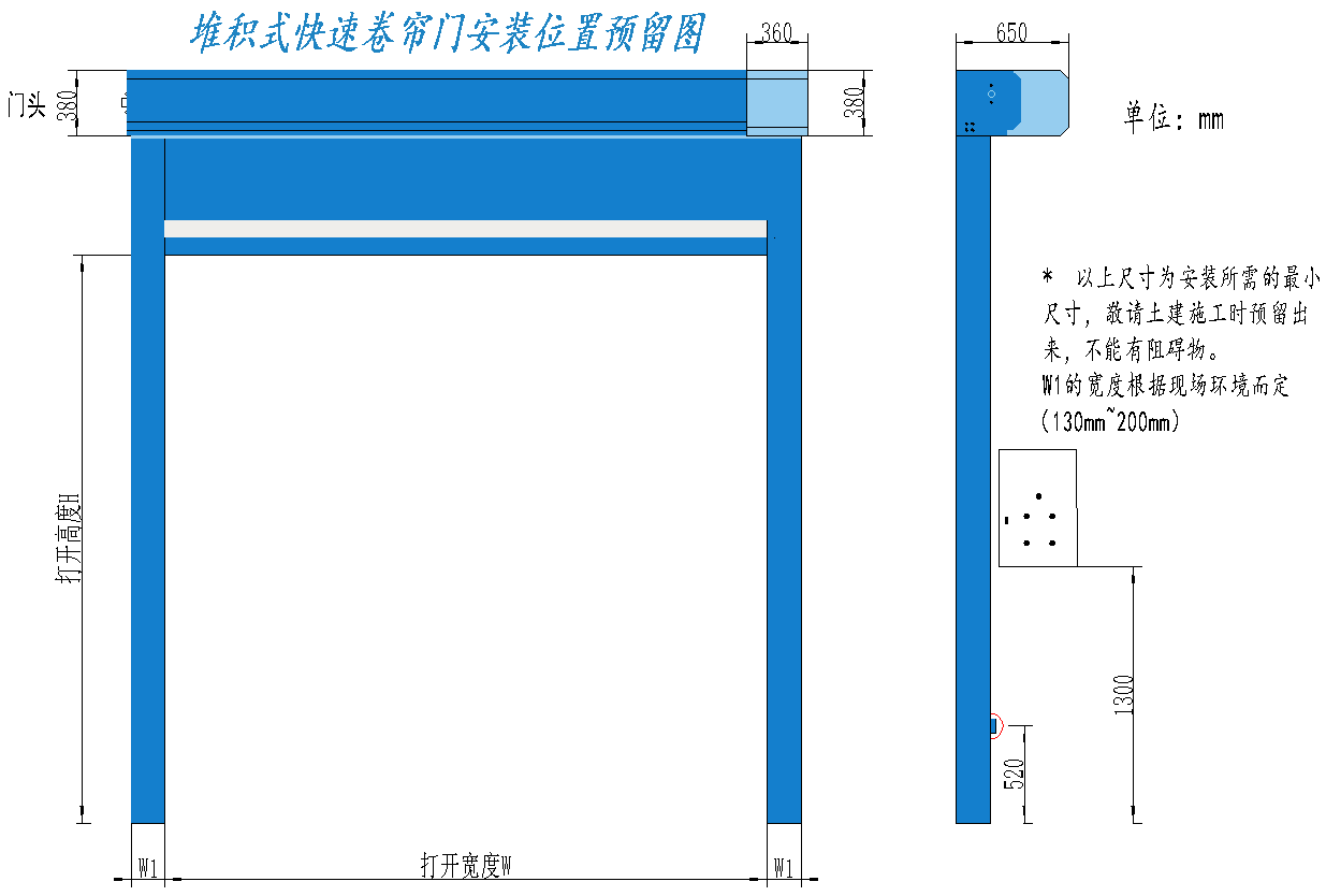  快速堆积门